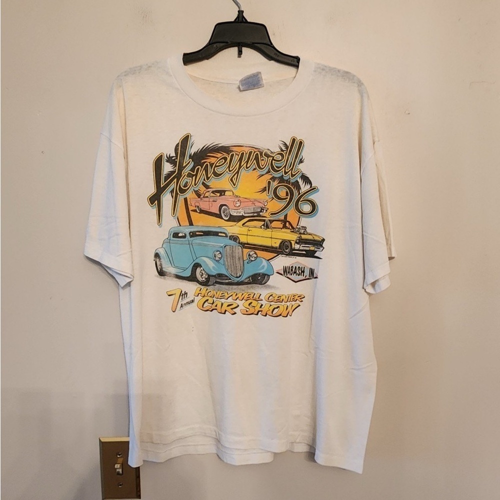 Vtg 90's Classic Cars T-Shirt Adult L White Honeywell center 1996